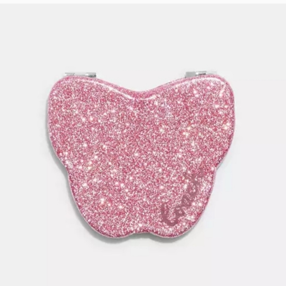COACH-Glitter Butterfly 🦋 Double Sided Mirror (Blossom 🌸 Pink ) - Picture 3 of 3